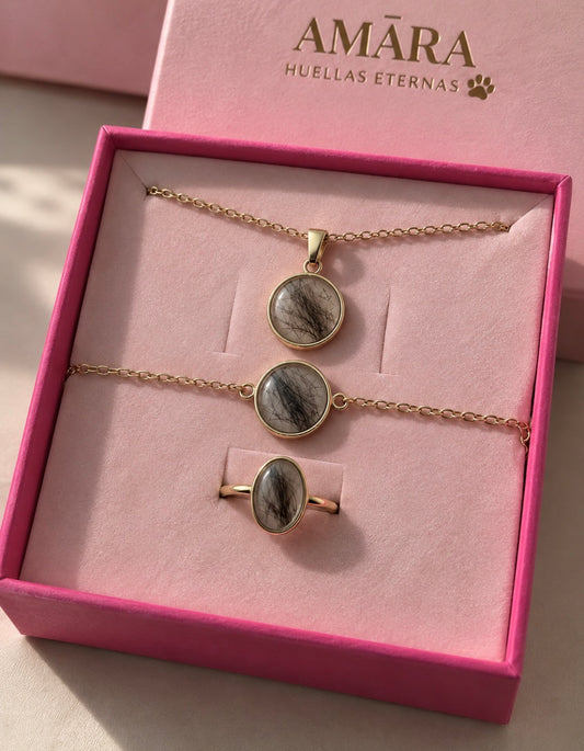 KIT AMĀRA- Pack: Colgante + Pulsera + Anillo AMĀRA